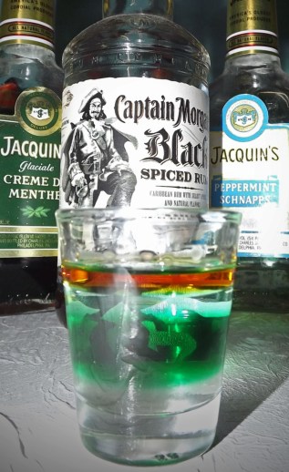 black and mint shot
